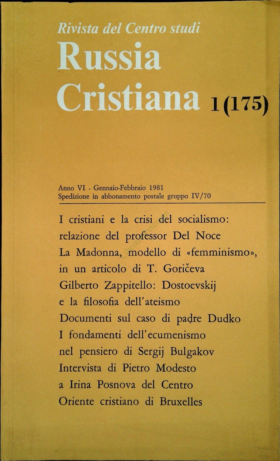 RUSSIA CRISTIANA N. 175 - GENNAIO-FEBBRAIO 1981