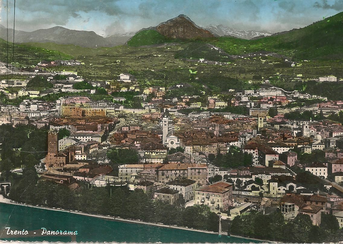 TRENTO - PANORAMA - ACQUARELLATA - V1955