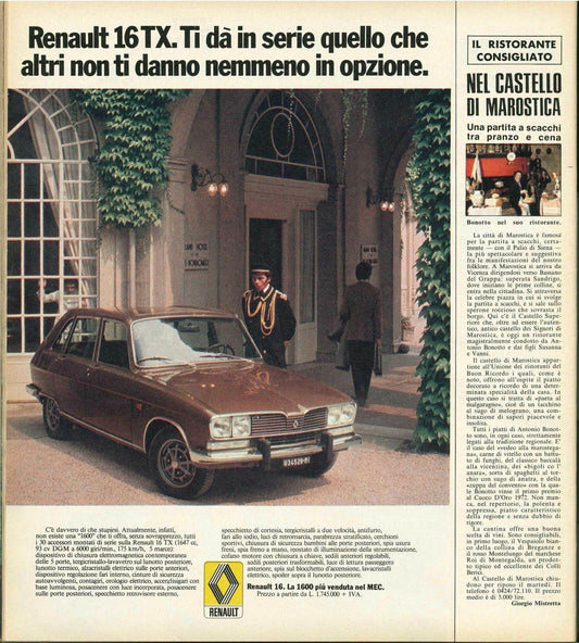 RENAULT 16 TX - ADVERTISING