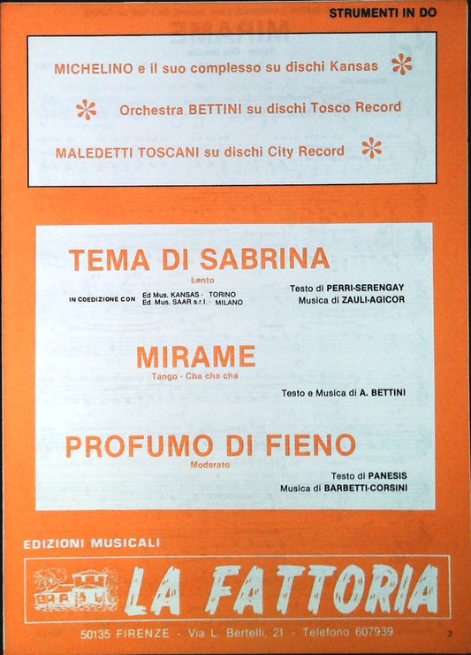 TEMA DI SABRINA-MIRAME-PROFUMO DI FIENO - SPARTITO-SHEET MUSIC