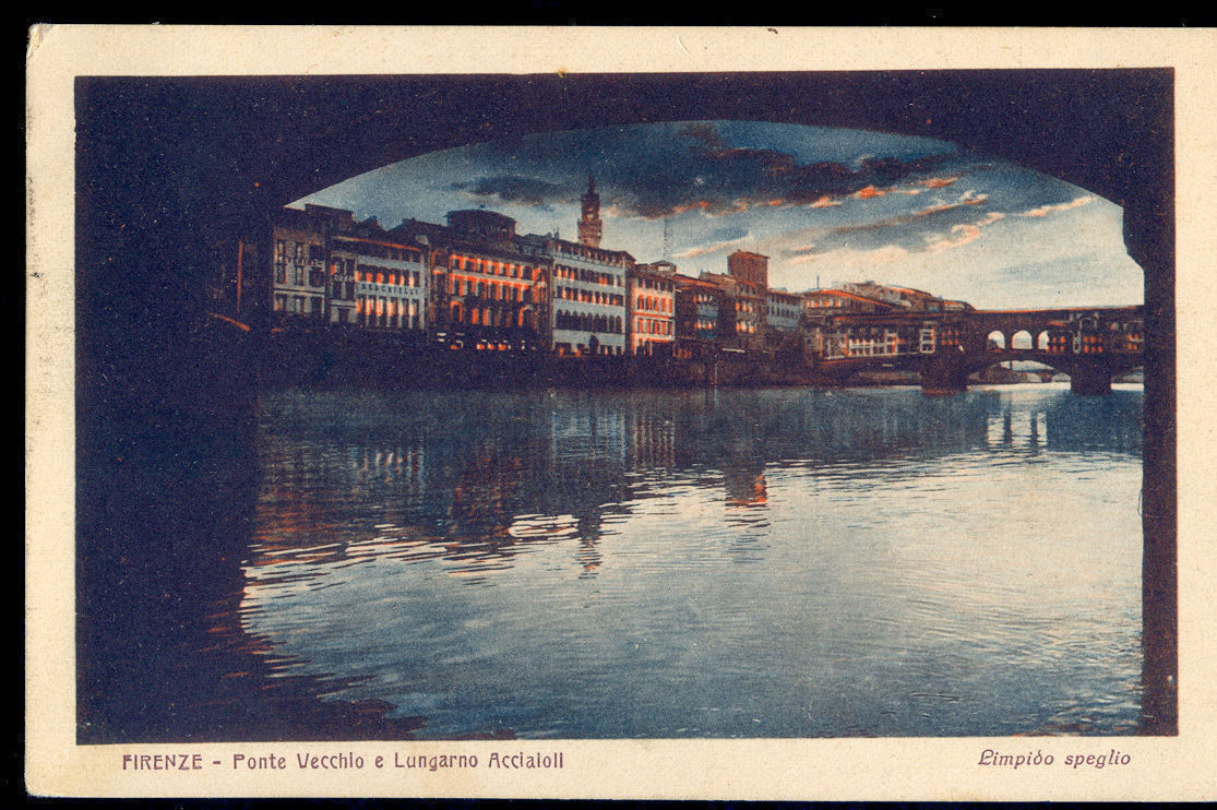 FIRENZE - PONTE VECCHIO E LUNGARNO ACCIAIOLI - V1928 - DISEG