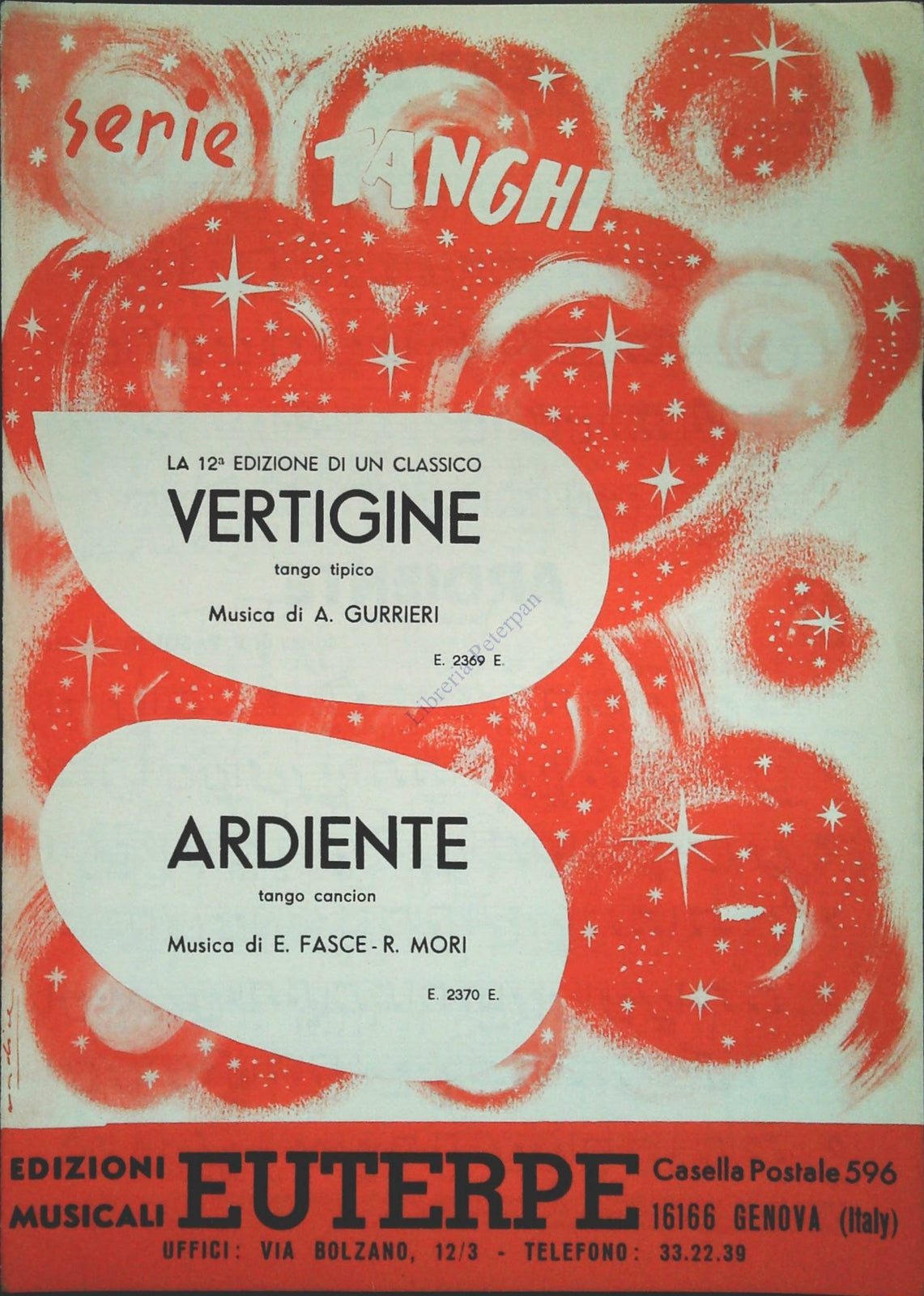 VERTIGINE. tango tipico- ARDIENTE. tango cancion - SPARTITO-SHEET MUSIC