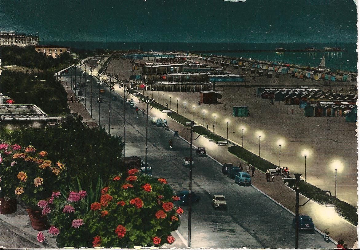 RIVIERA DI RIMINI - LUNGOMARE NOTTURNO - ACQUARELLATA - V
