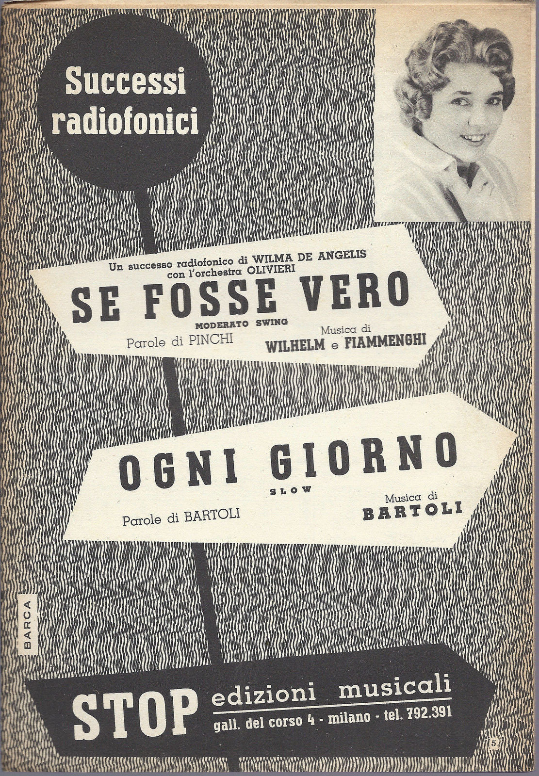 SE FOSSE VERO  Pinchi - Wilhelm, Fiammenghi -- OGNI GIORNO  Bartoli # SPARTITO