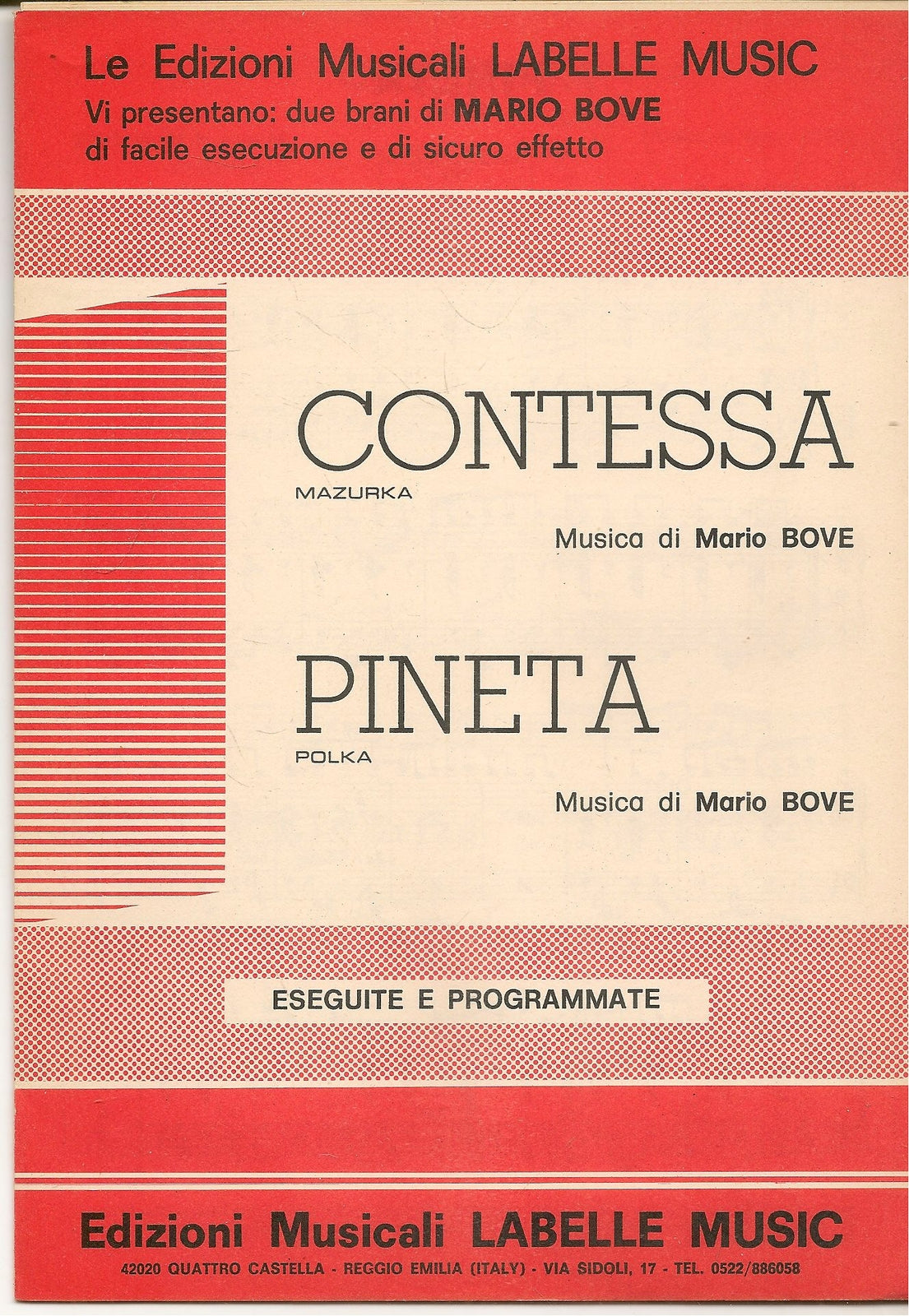 CONTESSA. mazurka - PINETA. polka -SPARTITO-SHEET MUSIC