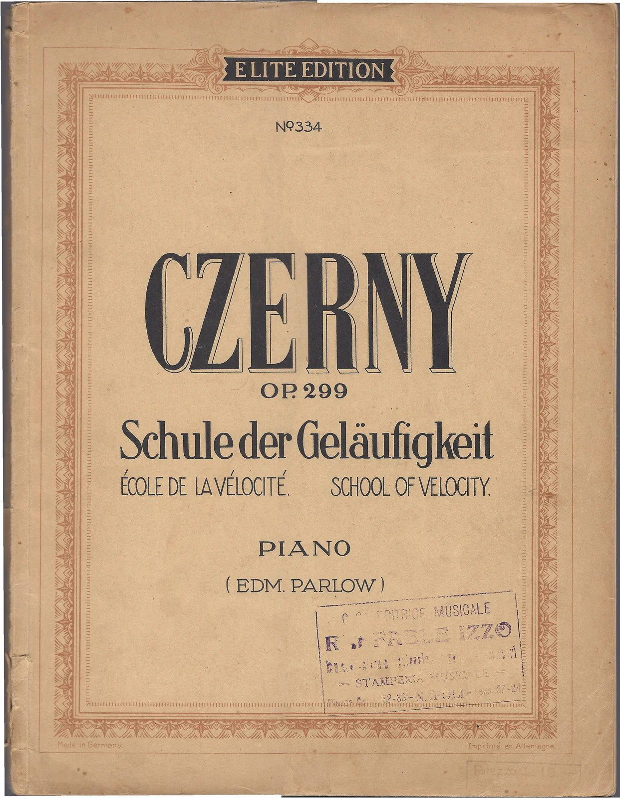 SCHULE DER GELAUFIGKEIT Op. 299 C. Czerny -- SPARTITO