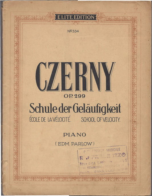 SCHULE DER GELAUFIGKEIT Op. 299 C. Czerny -- SPARTITO