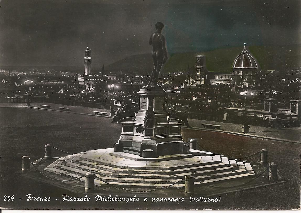FIRENZE - PIAZZALE MICHELANGELO E PANORAMA . NOTTURNO - V195