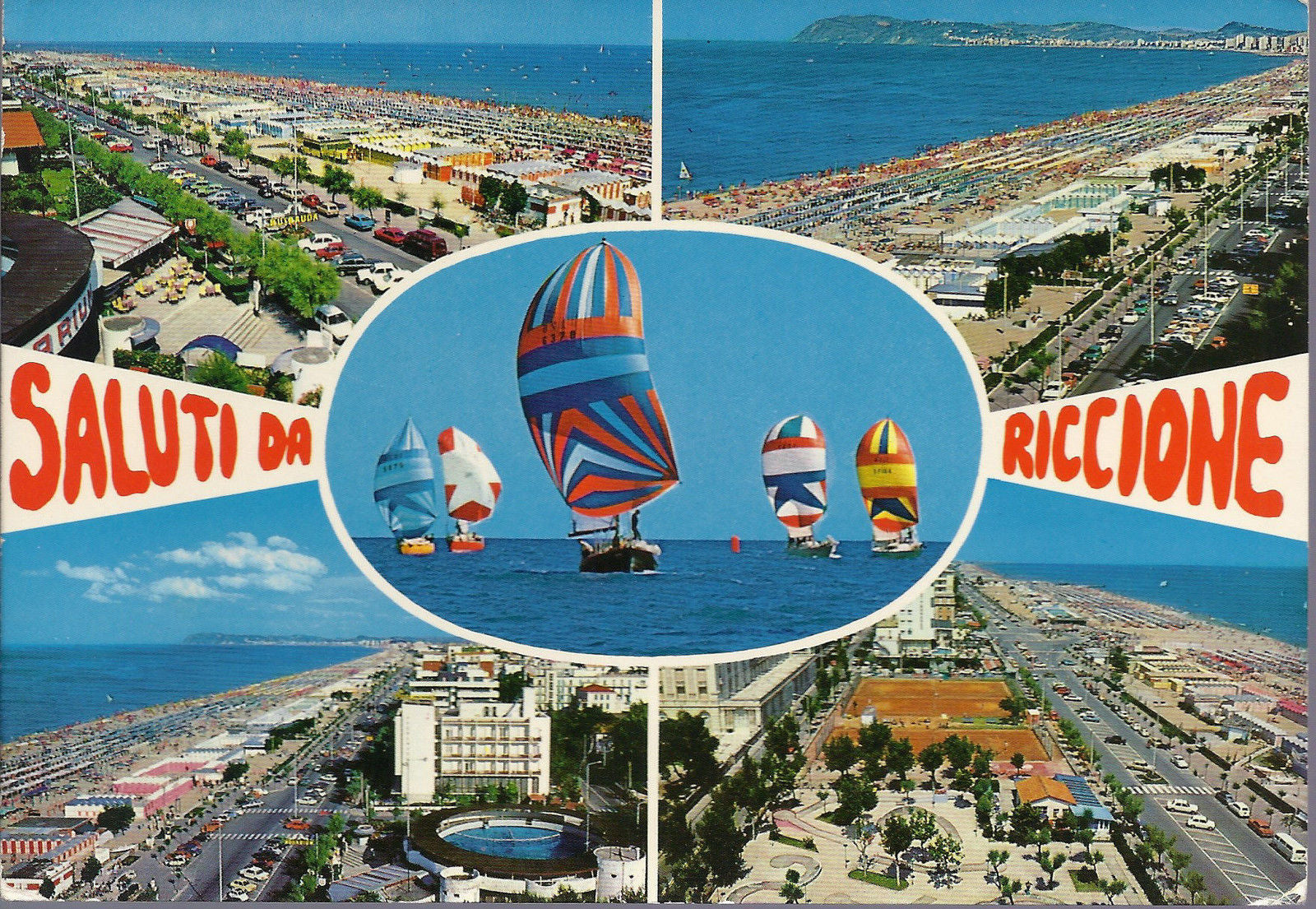 RICCIONE - SALUTI - 5 VEDUTE - V 1980