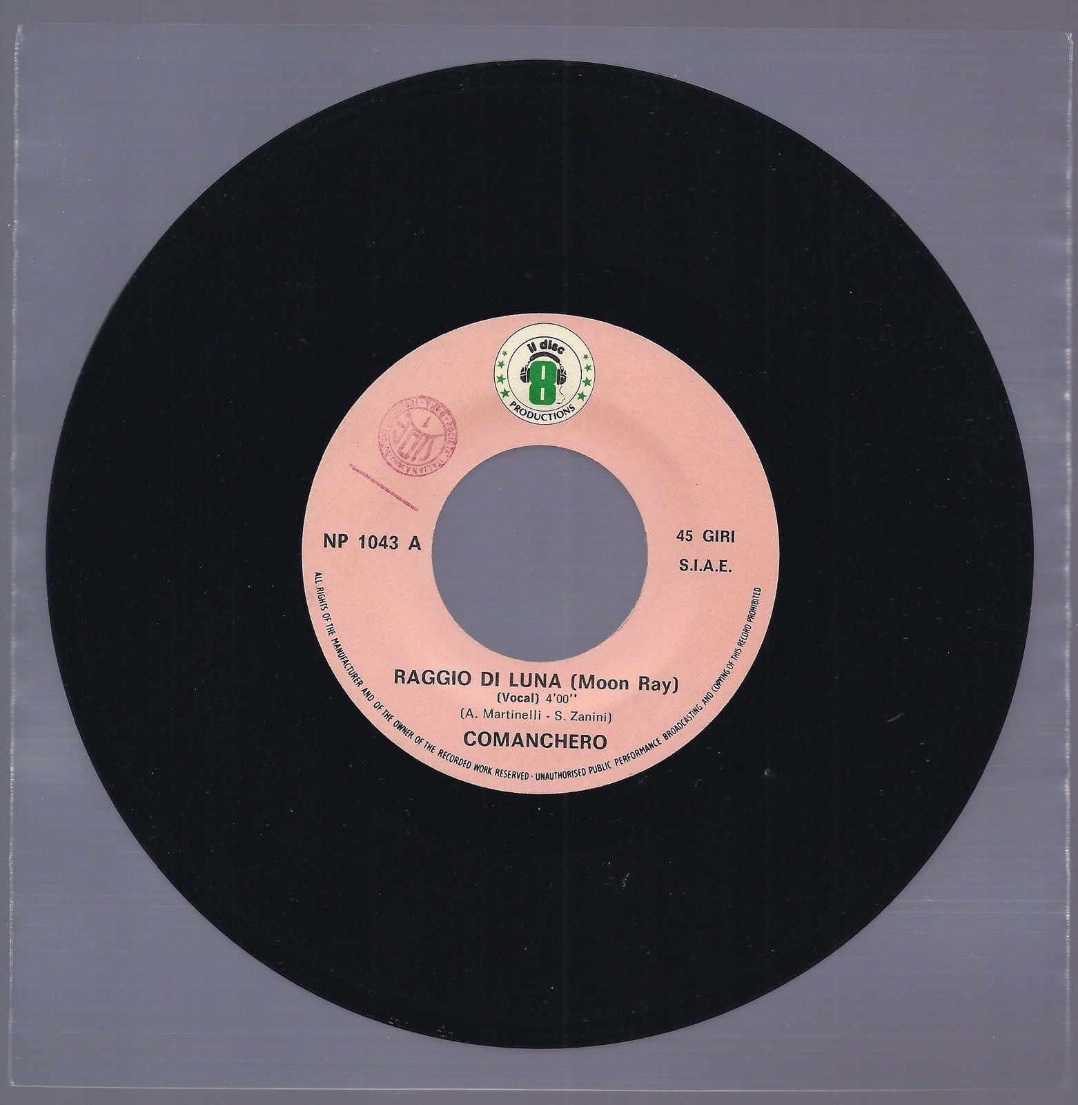 RAGGIO DI LUNA  ( Moon Ray ) vocal - instrumental == COMANCHERO