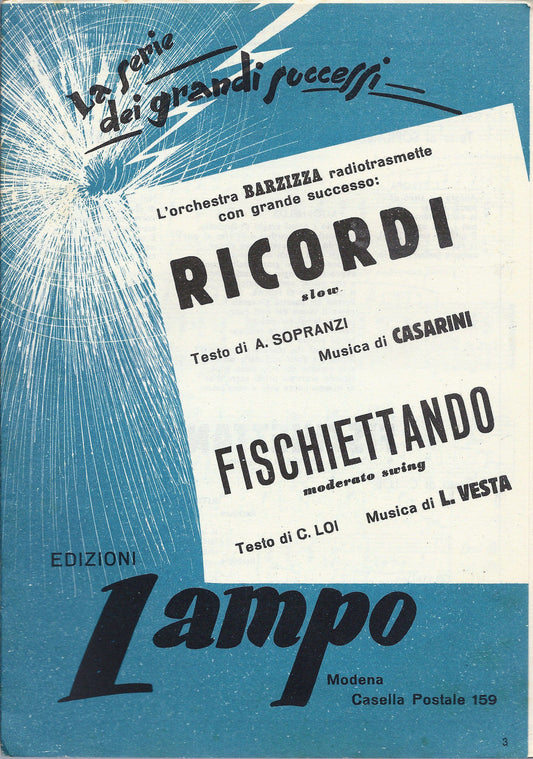 RICORDI (A. Sopranzi - Casarini) - FISCHIETTANDO (C. Loi - L. Vesta) # SPARTITO