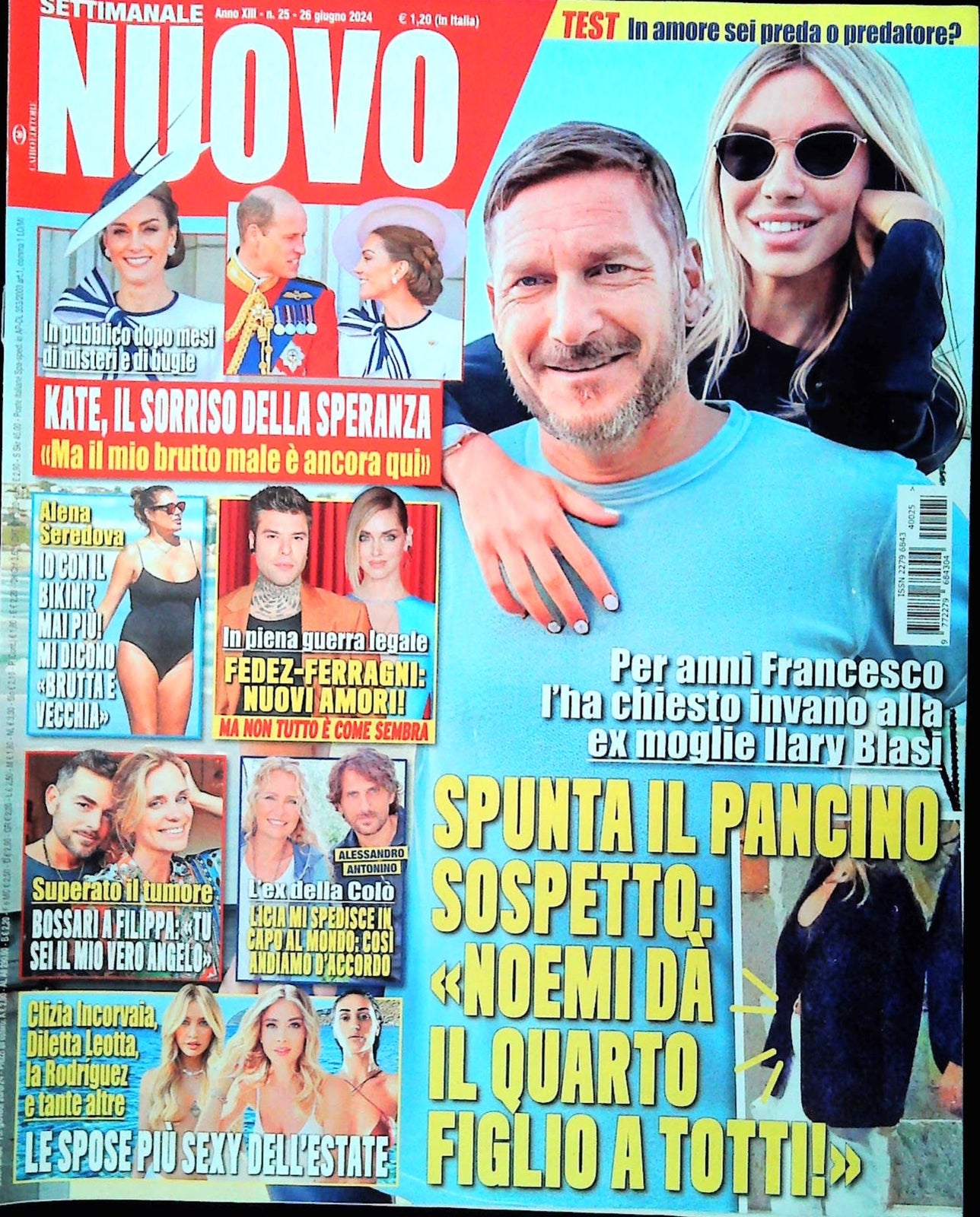 SETTIMANALE NUOVO 26 GIUGNO 2024 - TOTTI-NOEMI - SEREDOVA - LICIA COLO'