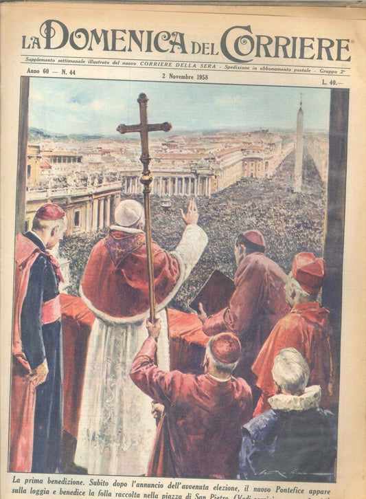 DOMENICA DEL CORRIERE N 44 - 2 NOVEMBRE 1958 - ILL. WALTER MOLINO