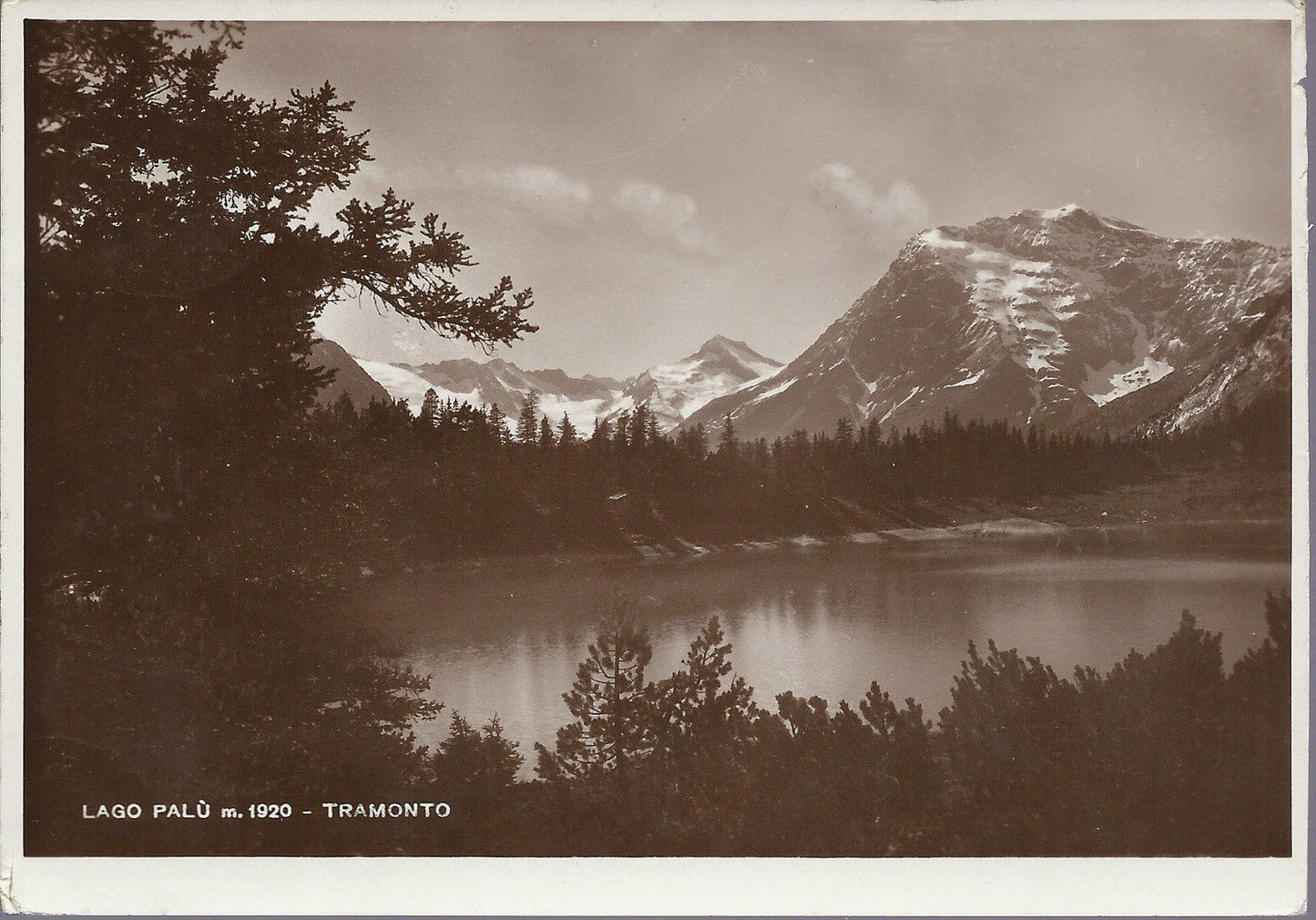 CHIESA VALMALENCO - LAGO PALU' - TRAMONTO - V 1940