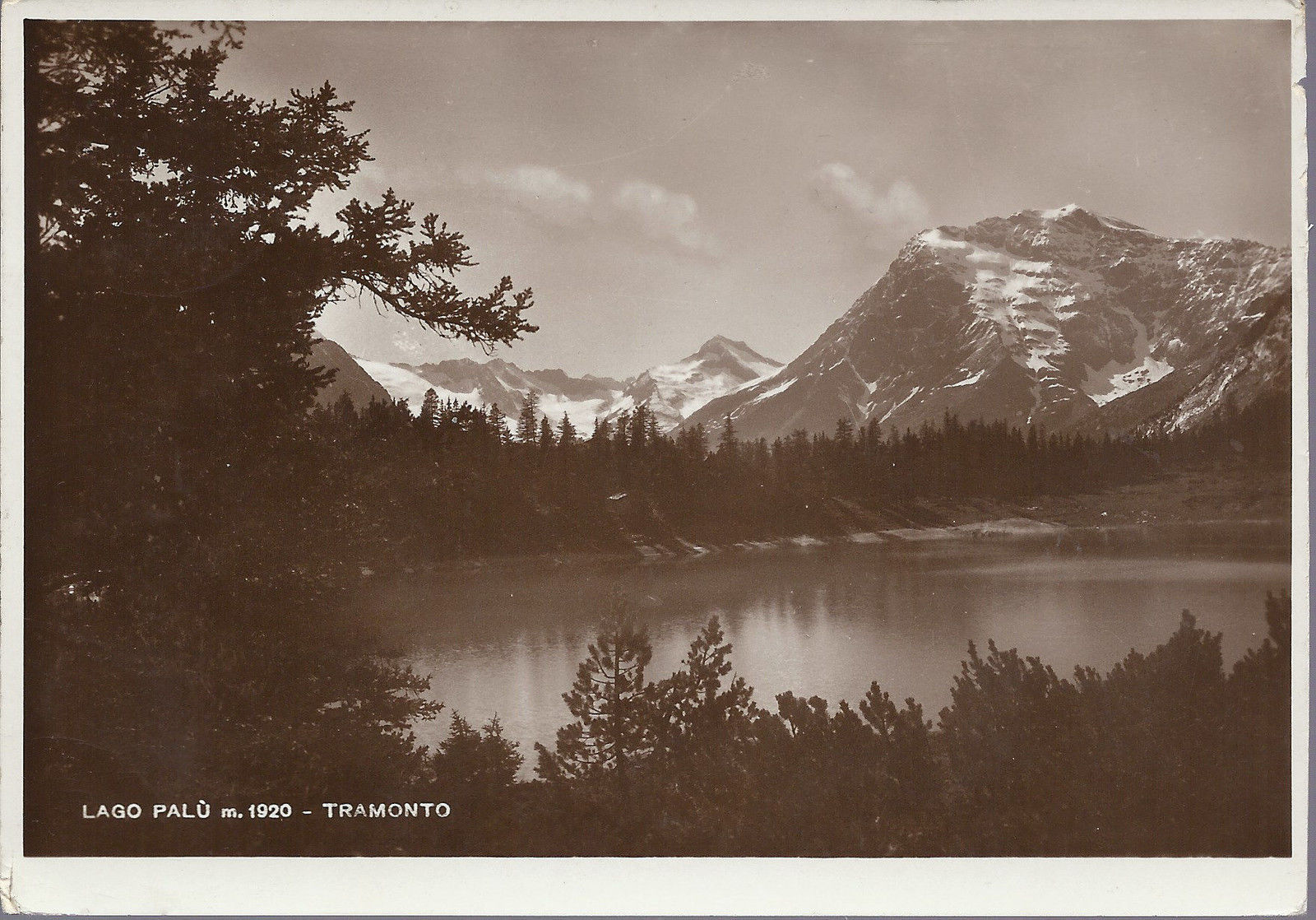 CHIESA VALMALENCO - LAGO PALU' - TRAMONTO - V 1940