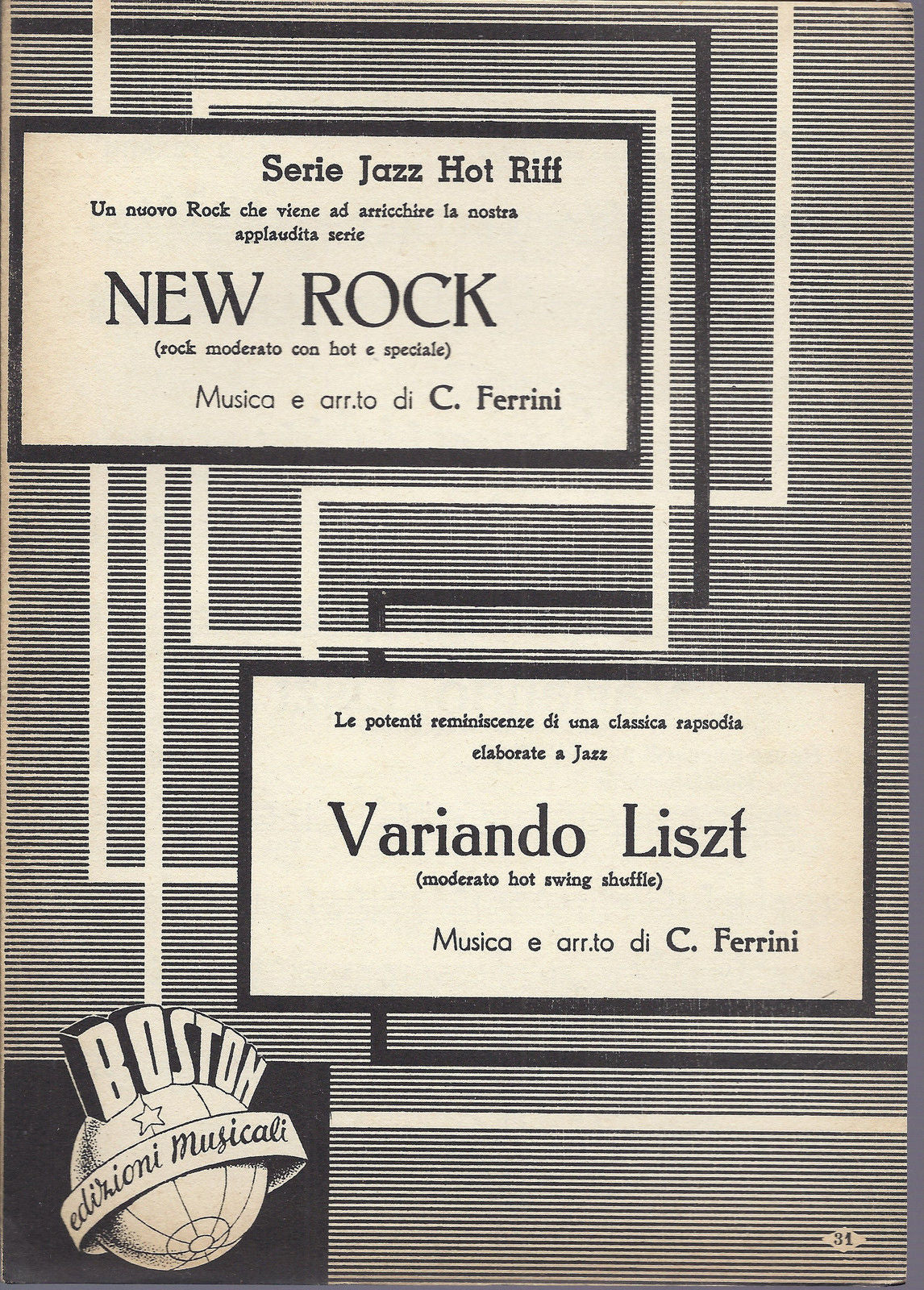 NEW ROCK - VARIANDO LISZT   C. Ferrini  # SPARTITO - Serie Jazz Hot Riff
