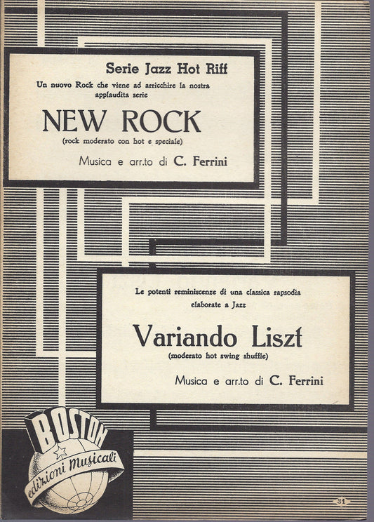 NEW ROCK - VARIANDO LISZT   C. Ferrini  # SPARTITO - Serie Jazz Hot Riff