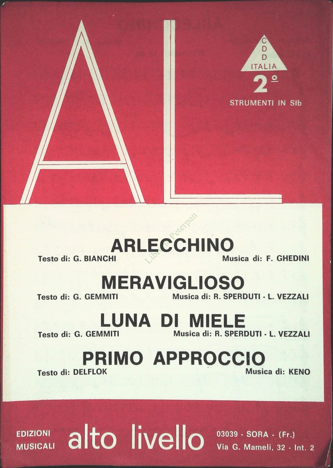 ARLECCHINO-MERAVIGLIOSO-LUNA DI MIELE-PRIMO APPROCCIO - SPARTITO-SHEET MUSIC