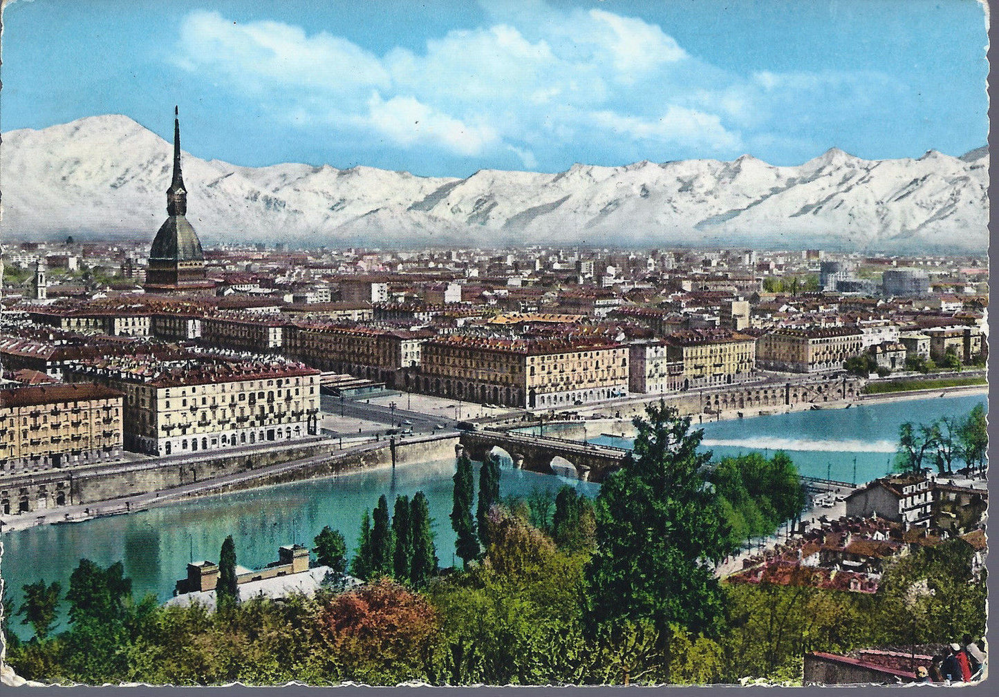 TORINO - PANORAMA - V 1963 - FG - acquerellata