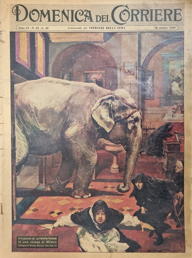 DOMENICA DEL CORRIERE 18 OTTOBRE 1959 - ILL. WALTER MOLINO