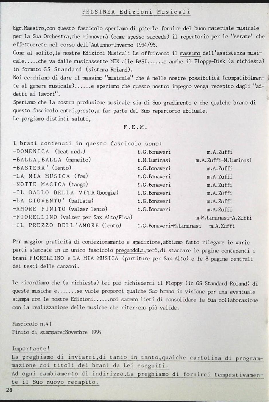 L MEGLIO DEL BALLO FLESINEA EDIZIONI N. 41 - SPARTITO-SHEET MUSIC