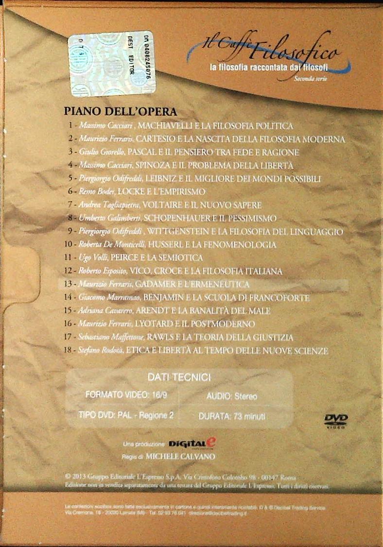 GADAMER E L'ERMENUTICA. IL CAFFE' FILOSOFICO N. 13 - DVD