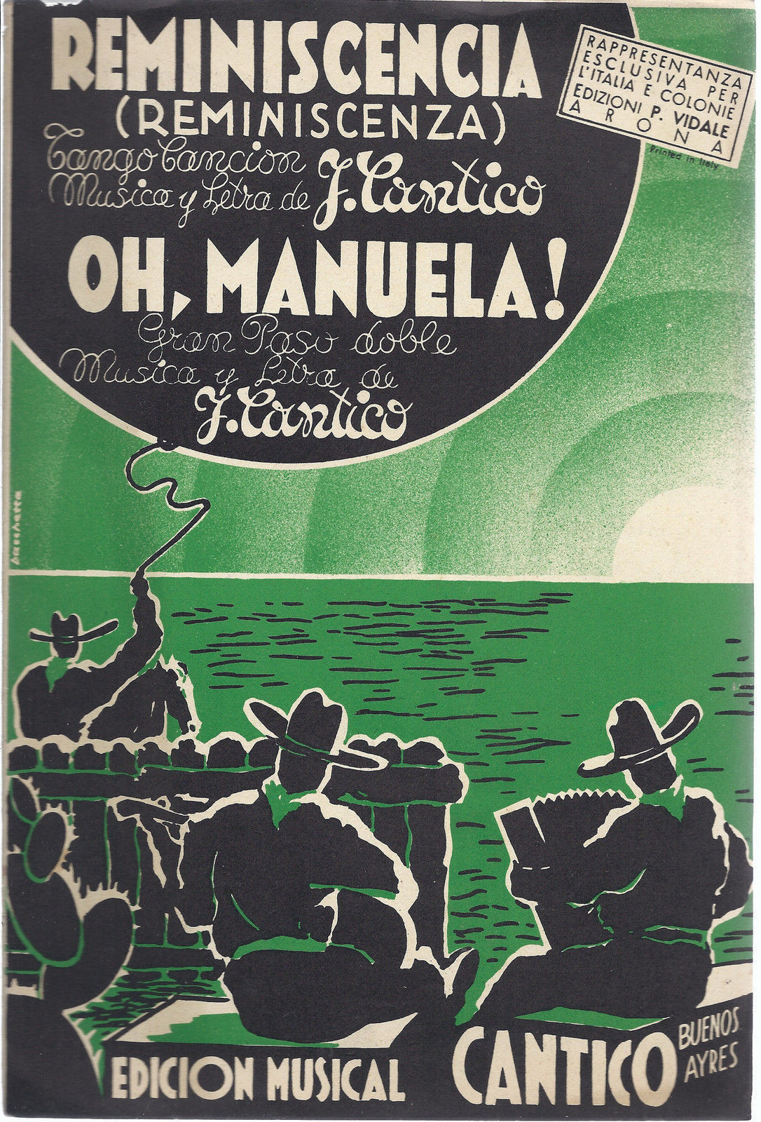 REMINISCENTIA (REMINISCENZA) - OH, MANUELA!  J.Cantico # SPARTITO