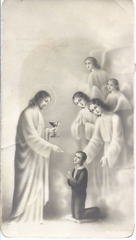 SANTINO - GESU' E ANGELI - PRIMA COMUNIONE - 1935 - AS0