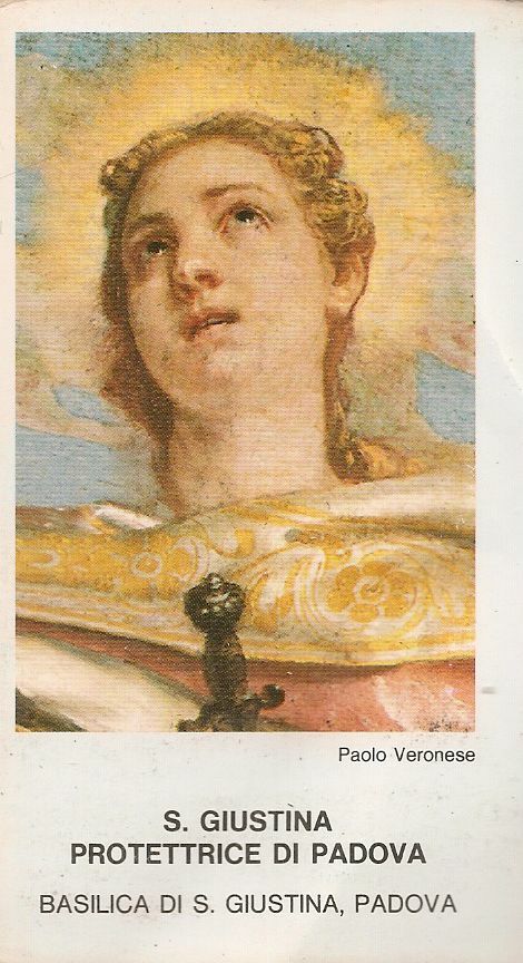 SANTA GIUSTINA PROTETTRICE DI PADOVA - HOLY CARD