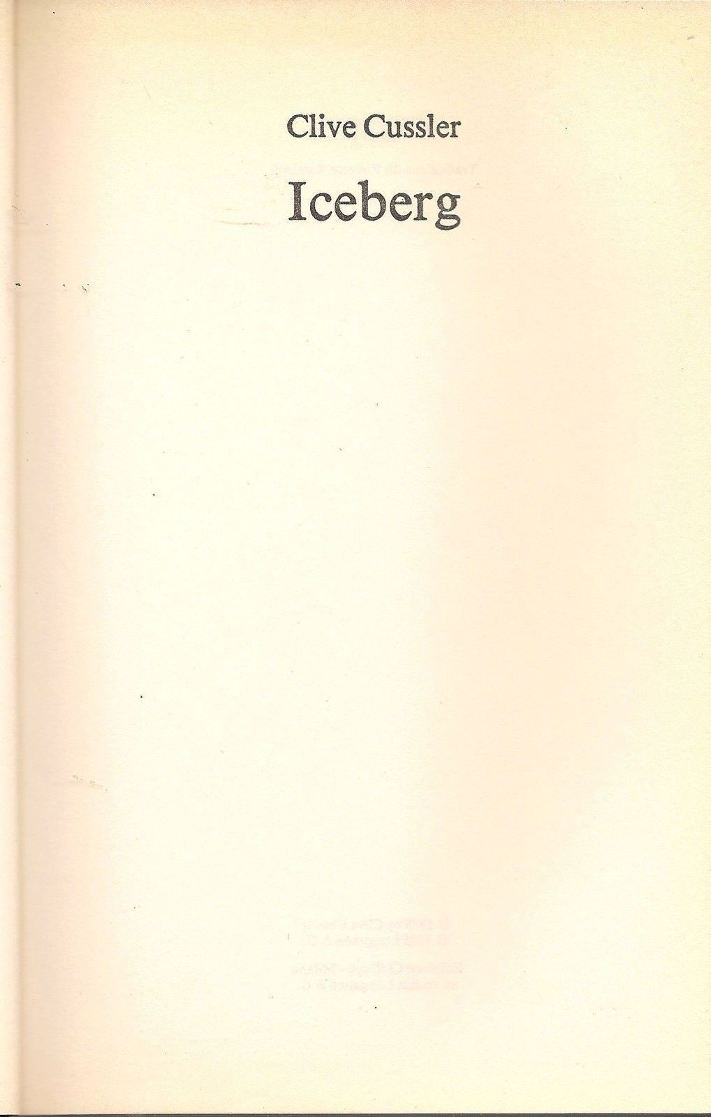 ICEBERG - CLIVE CUSSLER - ED. CDE