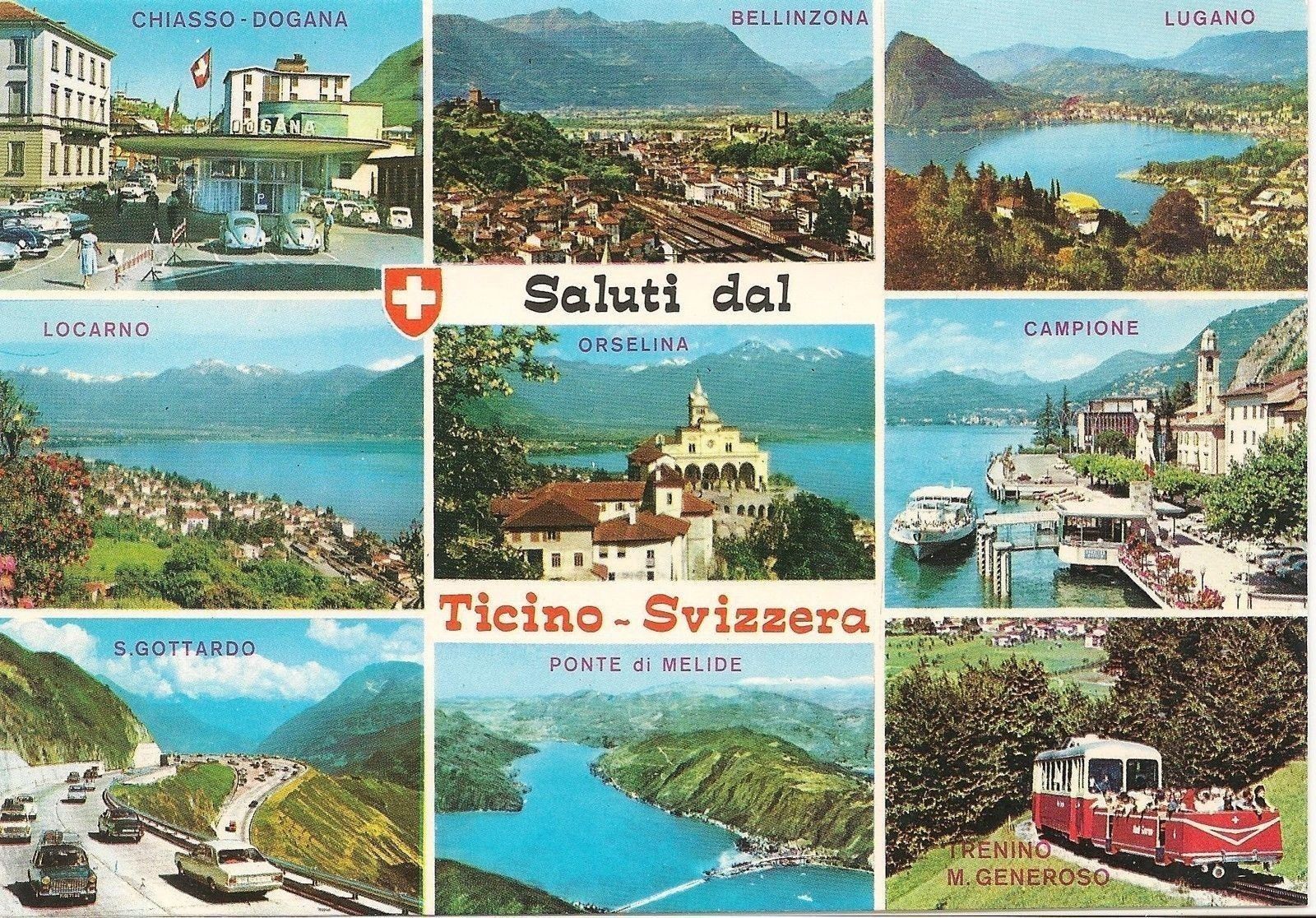 SALUTI DAL TICINO-SVIZZERA - 9VEDUTE - NV