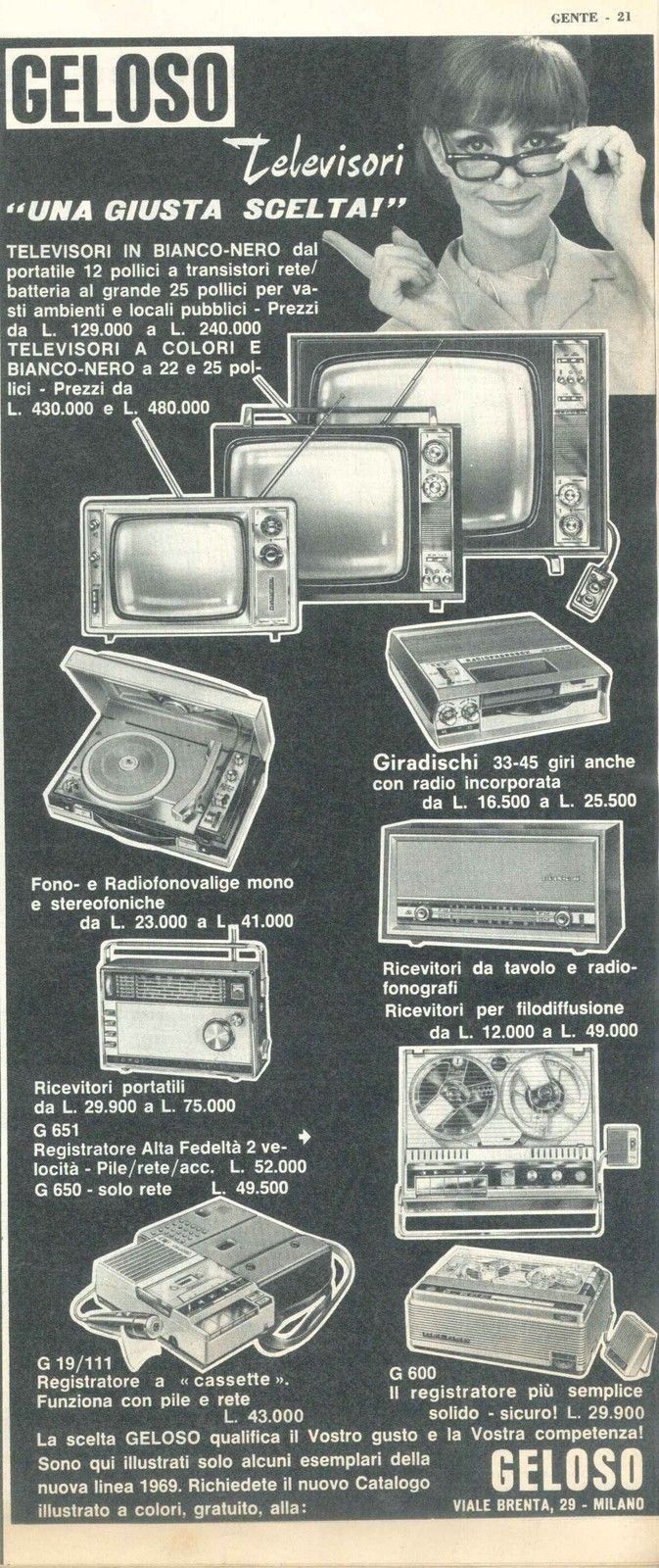GELOSO TELEVISORI - ELETTRODOMESTICI - ADVERSITING