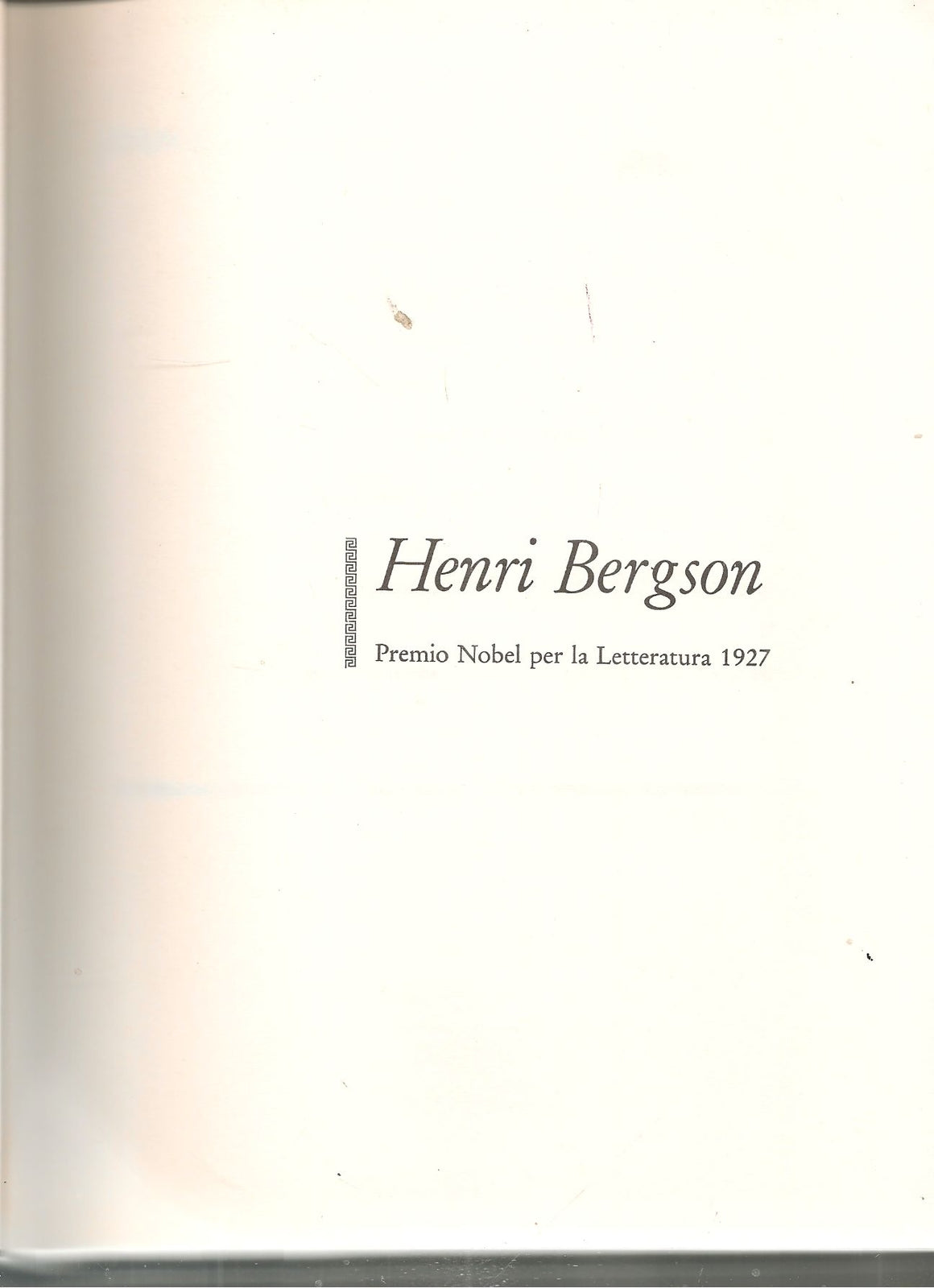 HENRI BERGSOM - I PREMI NOBEL PER LA LETTARATURA