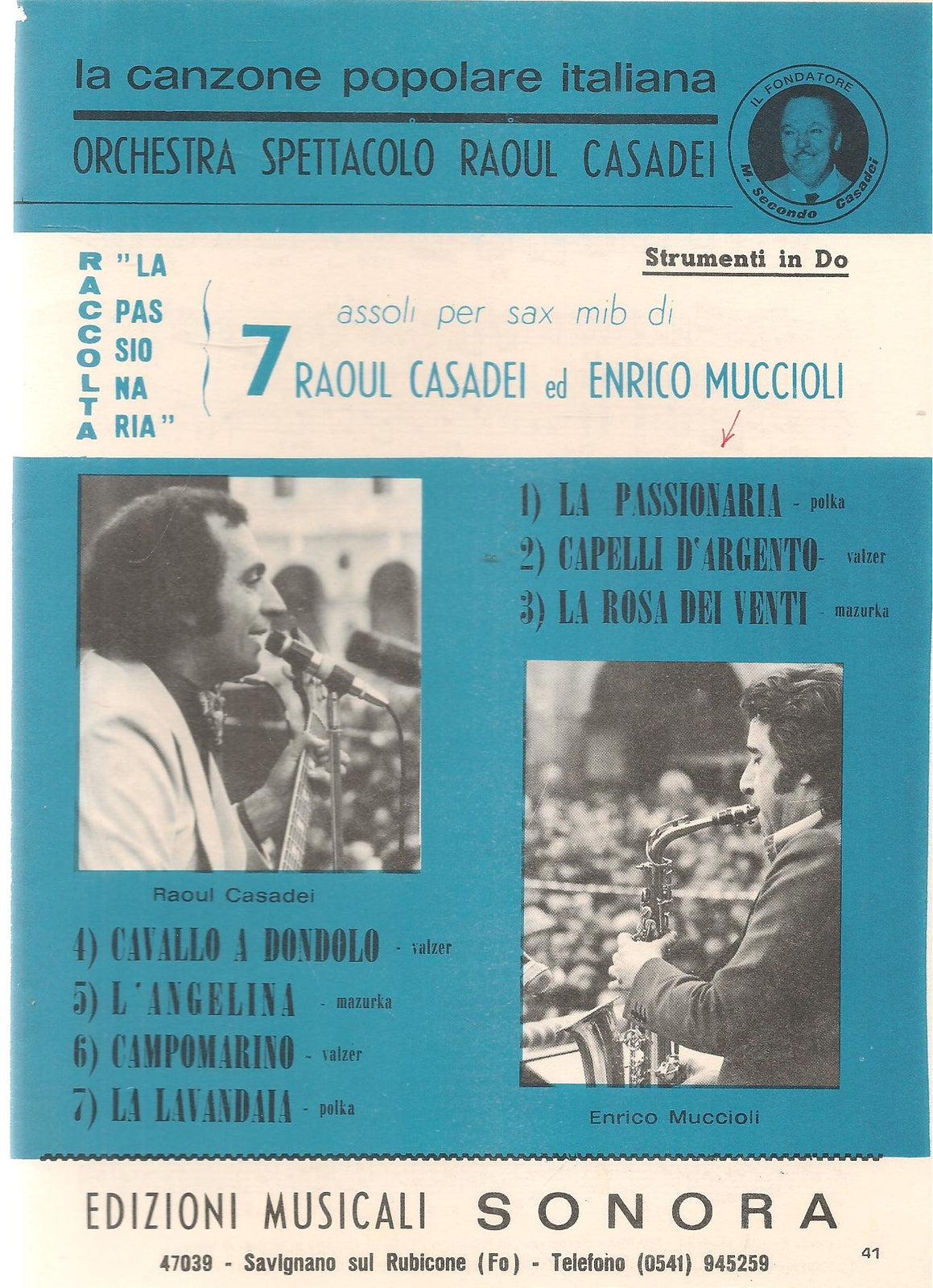 ORCHESTRA SPETTACOLO RAAOUL CASADEI - 7 BRANI - SPARTITO-SHEET MUSIC
