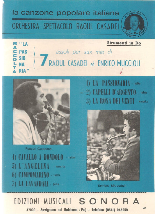 ORCHESTRA SPETTACOLO RAAOUL CASADEI - 7 BRANI - SPARTITO-SHEET MUSIC
