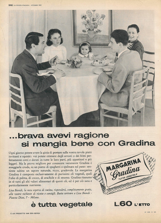 MARGARINA GRADINA. SI MANGIA BENE CON GRADINA - ADVERTISING