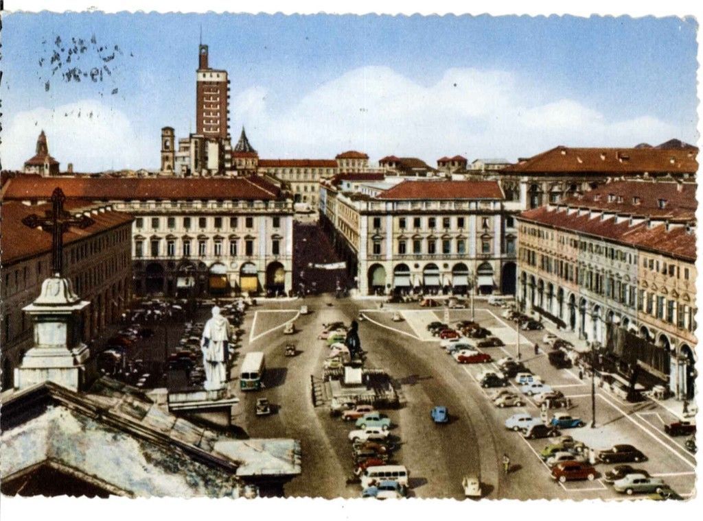 TORINO - PIAZZA SAN CARLO - 1957 - ACQUARELLO