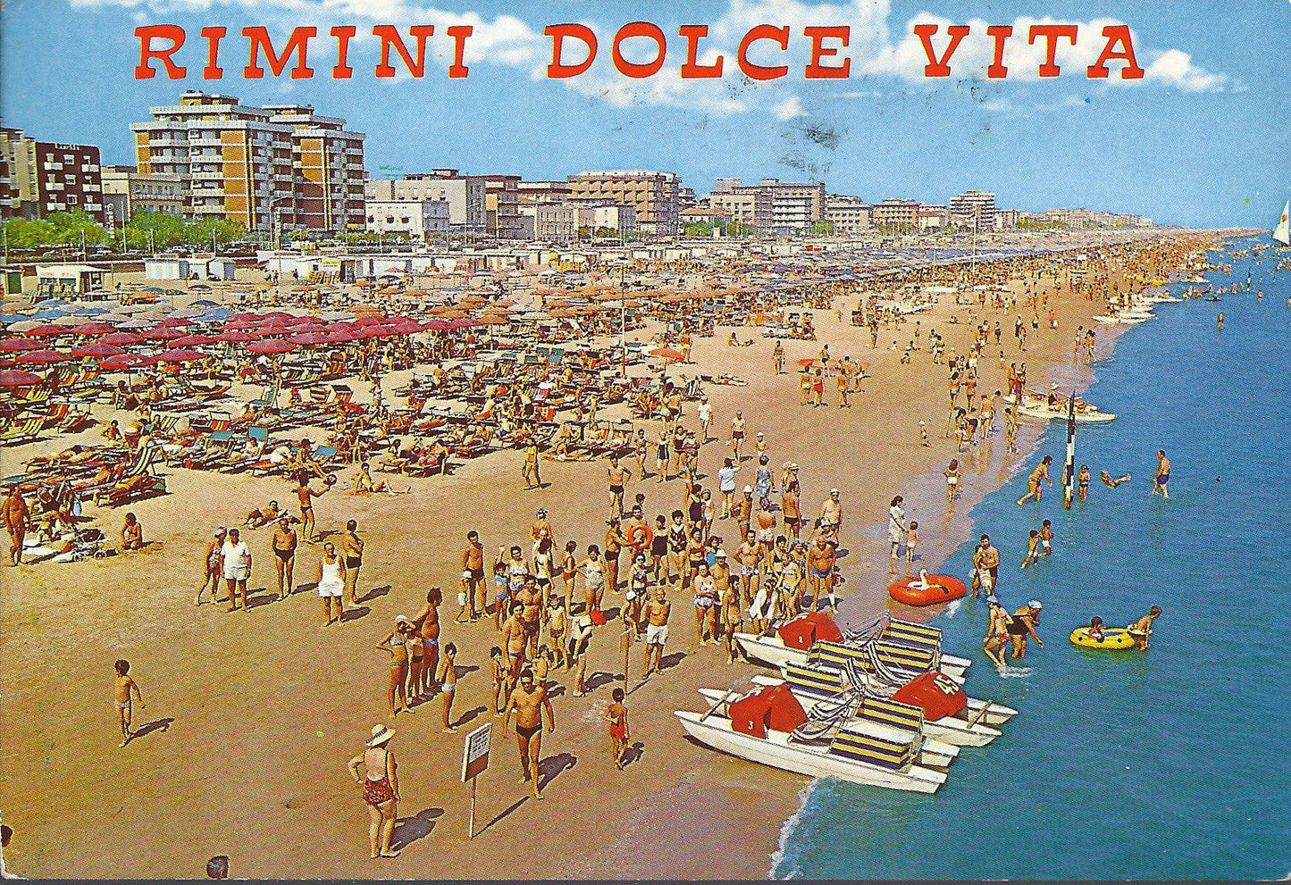 RIMINI DOLCE VITA - VEDUTA DELLA GRANDE SPIAGGIA - V1973