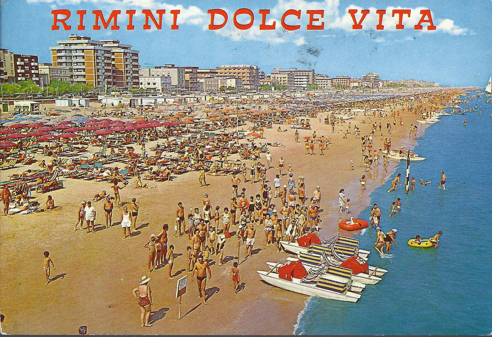 RIMINI DOLCE VITA - VEDUTA DELLA GRANDE SPIAGGIA - V1973