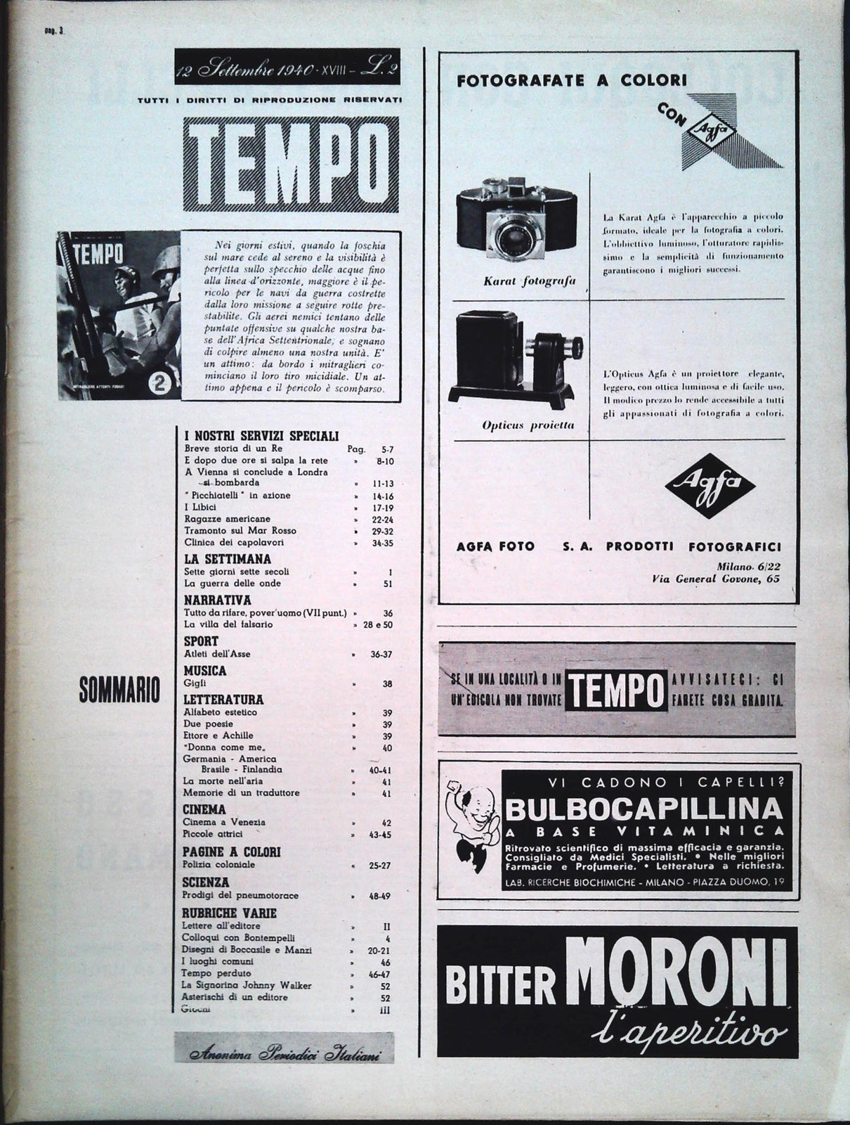 TEMPO N. 65 - 12 SETTEMBRE 1940-PICCHIATELLI-ATLETI DELL'ASSE-MICHELE DI ROMANIA