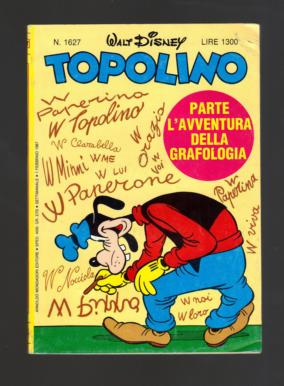 TOPOLINO N° 1627 - 1 FEBBRAIO 1987