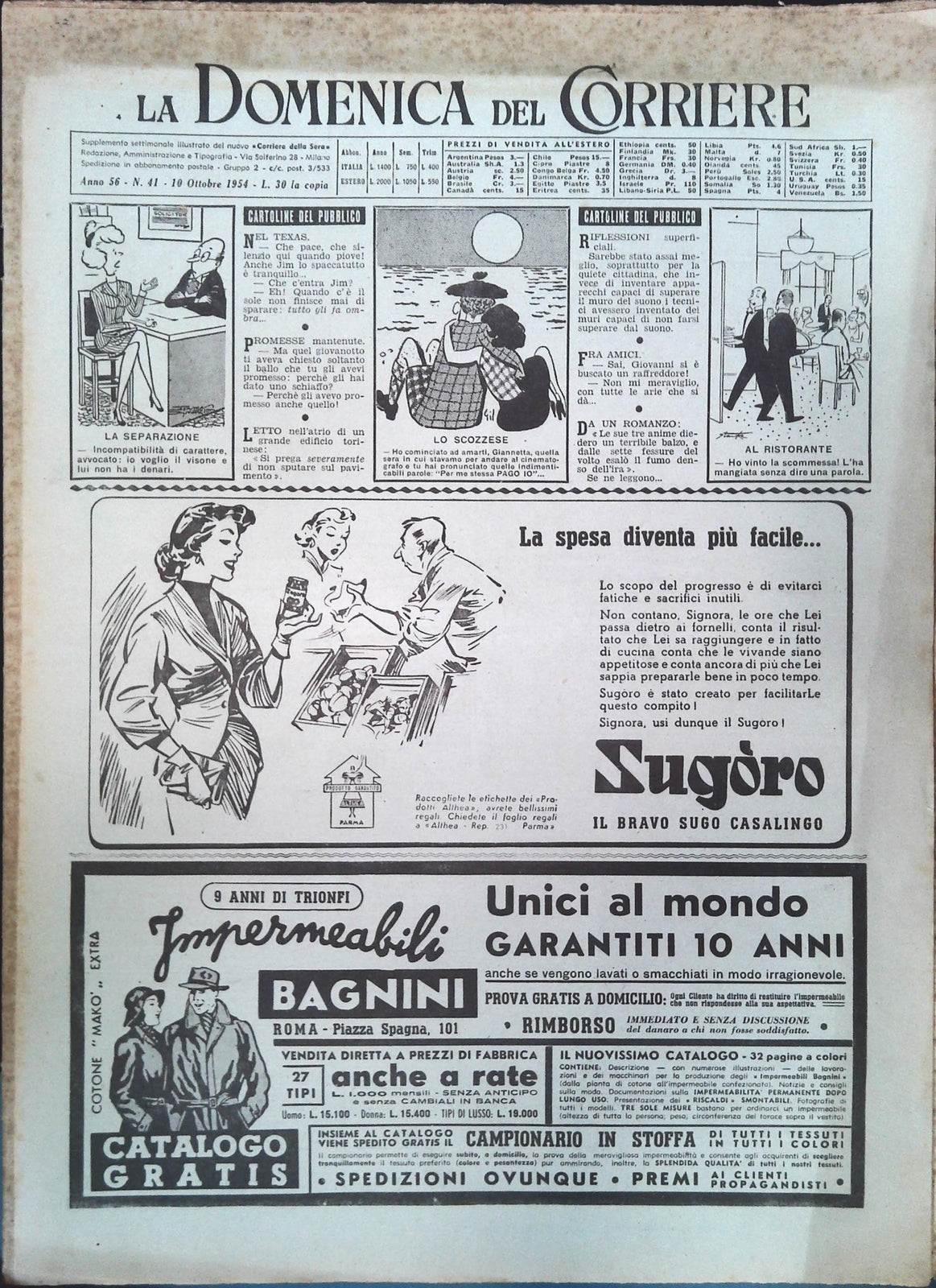 DOMENICA DEL CORRIERE N. 41 - 10 OTTOBRE 1954
