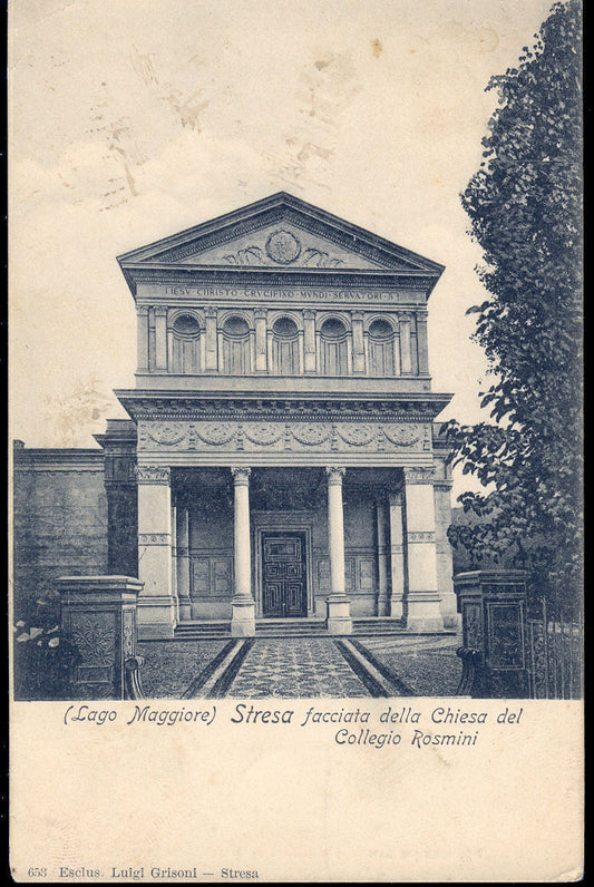 STRESA - FACCIATA DELLA CHIESA DEL COLLEGIO ROSMINI - V1916
