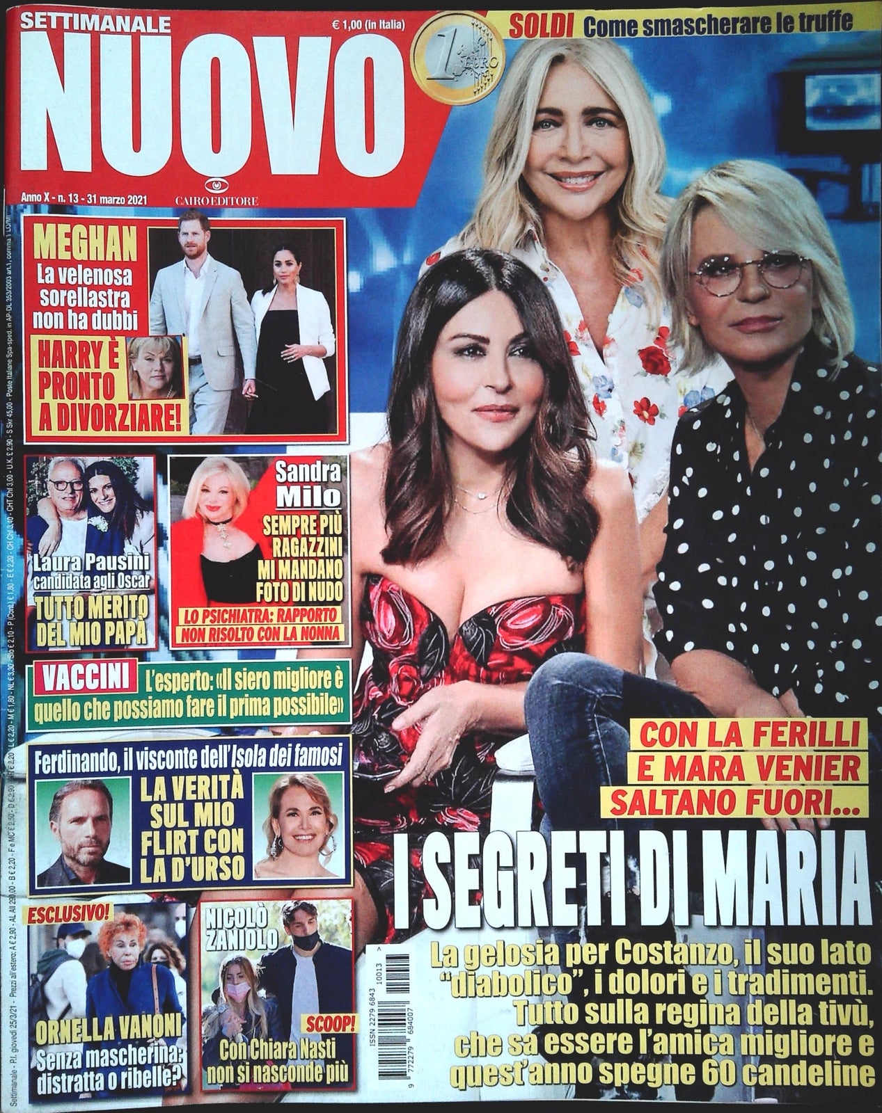 SETTIMANALE NUOVO 31 MARZO 2021 - DE FILIPPI - SANDRA MILO - PAUSINI - VANONI