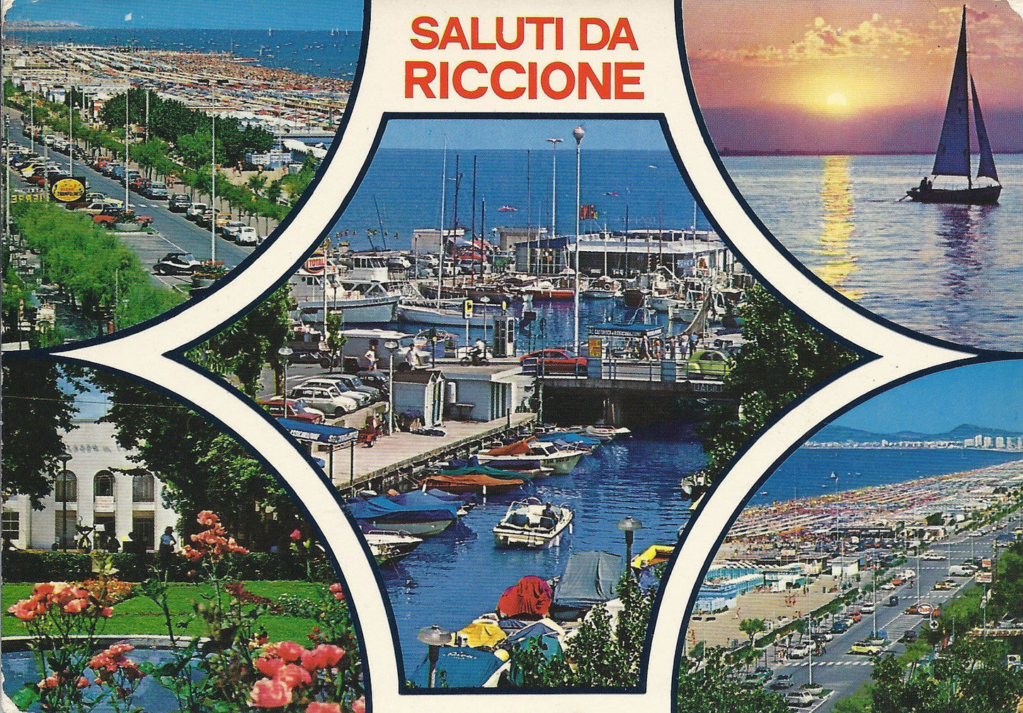 RICCIONE - SALUTI - 5 VEDUTE - V1980