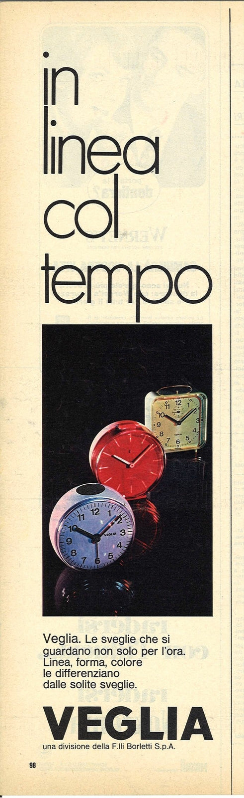VEGLIA. IN LINEA COL TEMPO - ADVERTISING