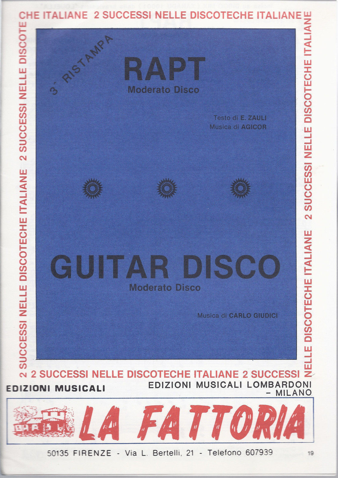 RAPT (E. Zauli - Agicor) - GUITAR DISCO (C. Giudici) # SPARTITO