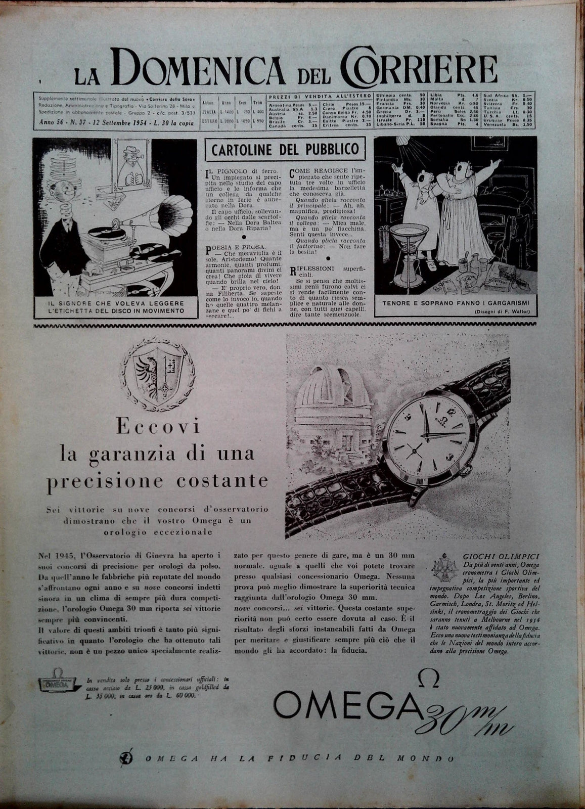 DOMENICA DEL CORRIERE N. 37 - 12 SETTEMBRE 1954