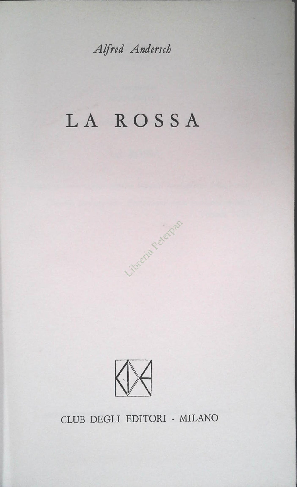 LA ROSSA - ALFRED ANDERSCH - CDE 1976 - OUTLET DEL LIBRO