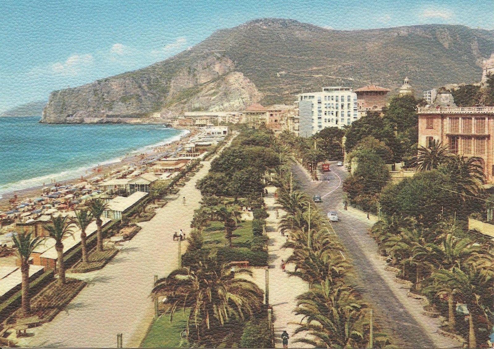 FINALE LIGURE - LUNGOMARE ITALIA - PANORAMA - DISEGNATA - NV